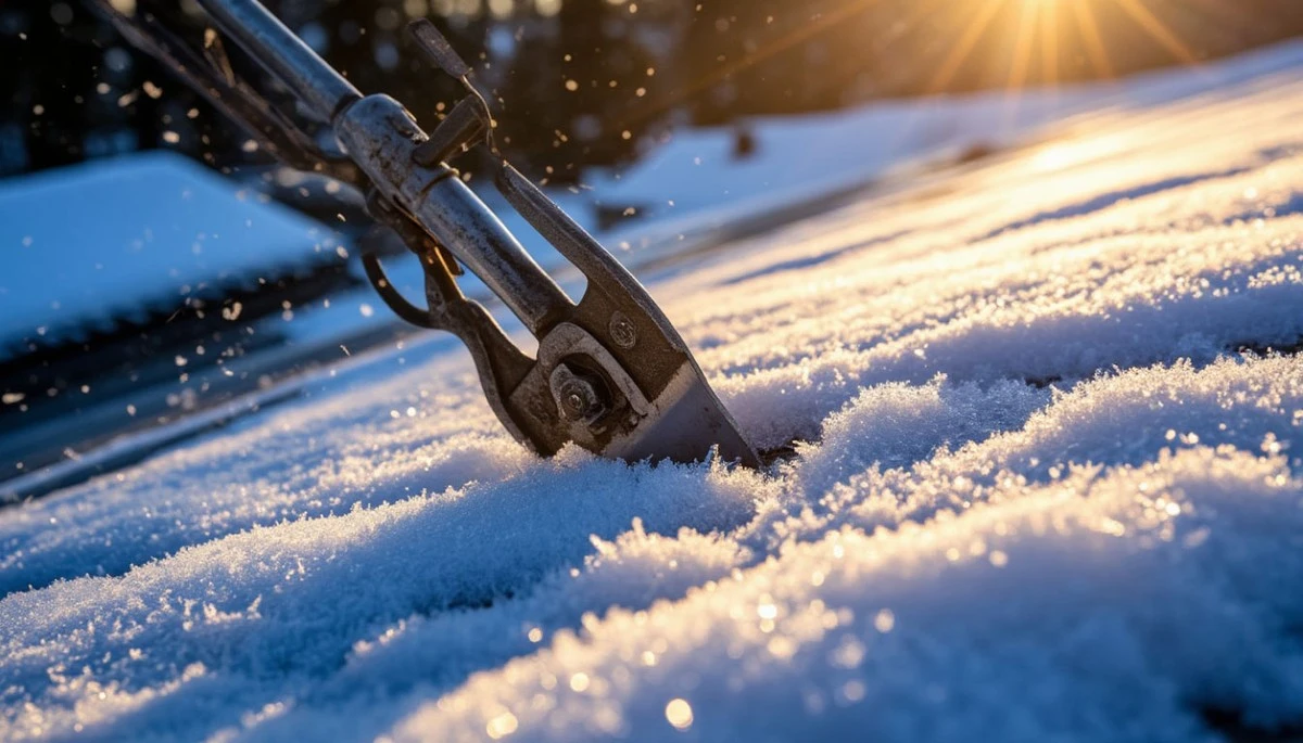 Ten metalowy prostokąt na kiju czyści dach 5x szybciej niż łopata