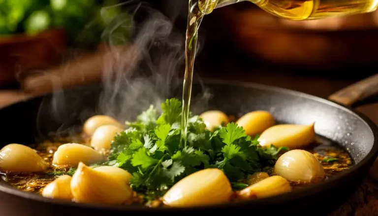 Dlaczego szefowie kuchni wylewają białe wino na patelnię z czosnkiem i kolendrą